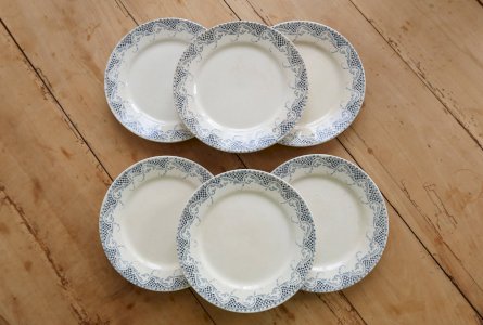 6 ironstone dessert plates Sarreguemines U&C model Luchon