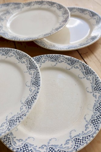 6 assiettes à dessert terre de fer Sarreguemines U&C modèle Luchon