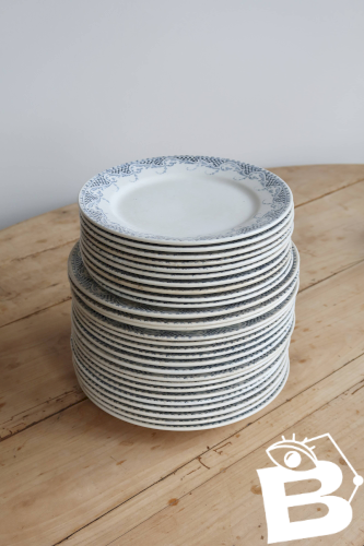 6 assiettes à dessert terre de fer Sarreguemines U&C modèle Luchon