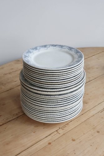6 assiettes à dessert terre de fer Sarreguemines U&C modèle Luchon