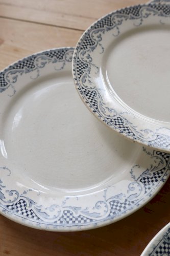 6 assiettes à dessert terre de fer Sarreguemines U&C modèle Luchon
