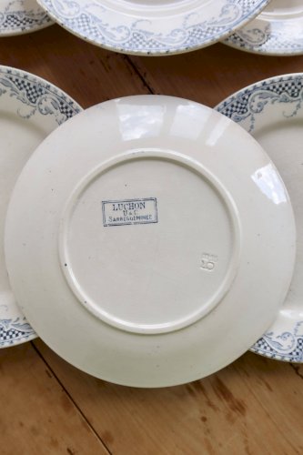 6 assiettes à dessert terre de fer Sarreguemines U&C modèle Luchon