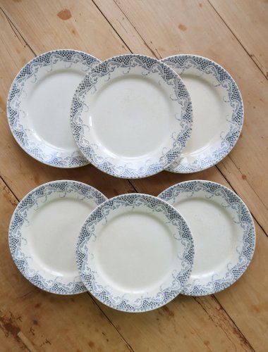 6 assiettes à dessert terre de fer Sarreguemines U&C modèle Luchon