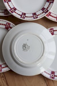 6 assiettes à dessert terre de fer vintage Moulins des Loups - Modèle Stuar