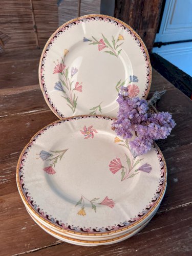 6 assiettes à dessert U&C Sarreguemines modèle Diogène