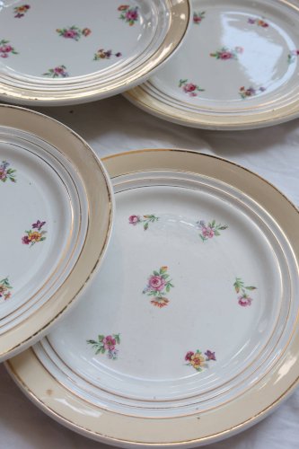 6 assiettes à dessert vintage  Céranord France « Cheverny » - Motif fleuri
