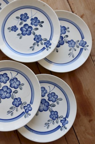 6 assiettes à dessert vintage faïence de Gien série Nancay