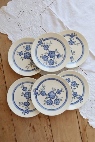 6 assiettes à dessert vintage faience Gien modèle Nancay