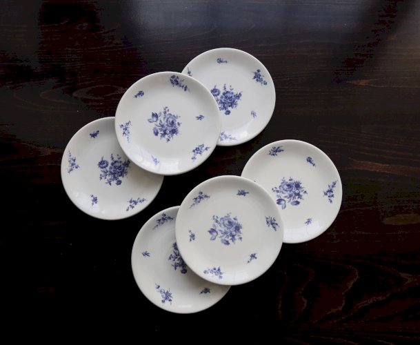 6 assiettes à dessert vintage – Porcelaine de Baudour