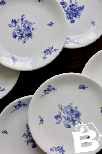 6 assiettes à dessert vintage – Porcelaine de Baudour