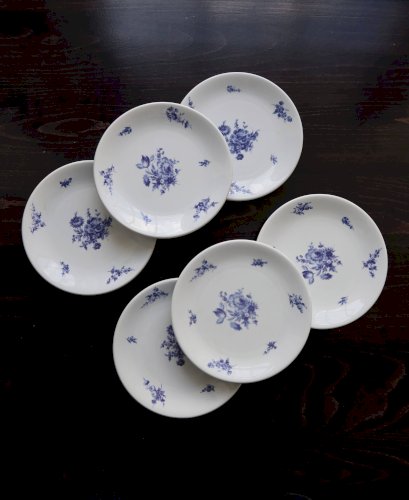 6 assiettes à dessert vintage – Porcelaine de Baudour