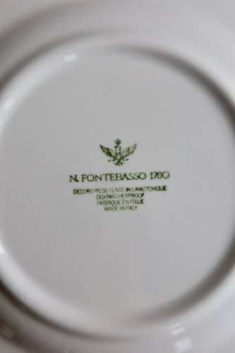 6 assiettes à dessert vintage porcelaine Fontebasso - Décor pois rouges