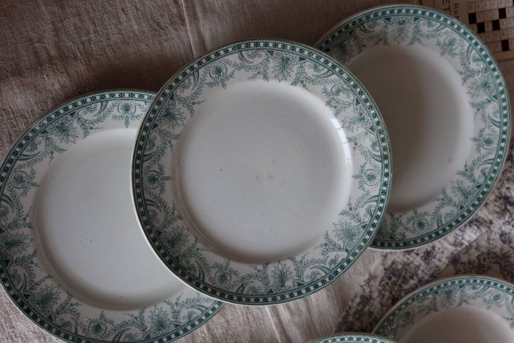 6 assiettes à dessert vintage - Terre de fer - Moulin des Loups - Modèle Wi