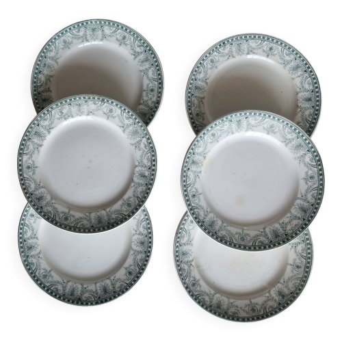 6 assiettes à dessert vintage - Terre de fer - Moulin des Loups - Modèle Wi