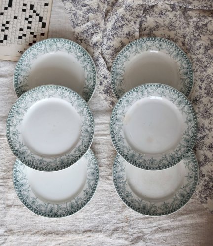 6 assiettes à dessert vintage - Terre de fer - Moulin des Loups - Modèle Wi