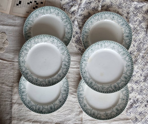 6 assiettes à dessert vintage - Terre de fer - Moulin des Loups - Modèle Wi