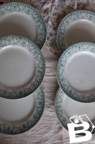 6 assiettes à dessert vintage - Terre de fer - Moulin des Loups - Modèle Wi