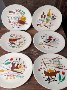 6 Salins fondue plates Thonon model