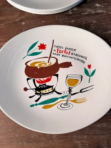 6 assiettes à fondue Salins modèle Thonon