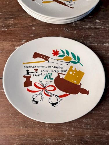 6 assiettes à fondue Salins modèle Thonon