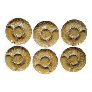 6 artichoke plates Barbotine Gien