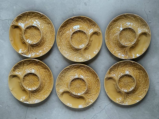 6 assiettes artichaut Barbotine Gien