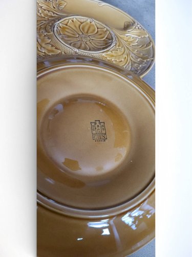 6 assiettes artichaut Barbotine Gien