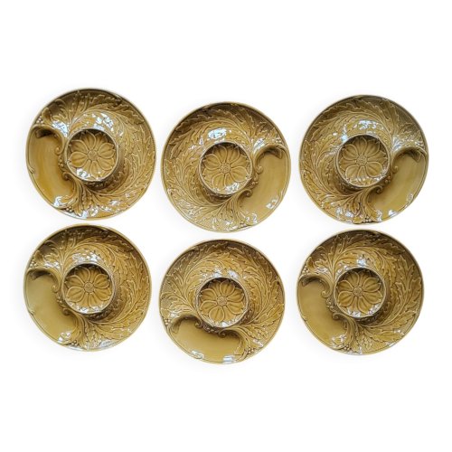 6 assiettes artichaut Barbotine Gien