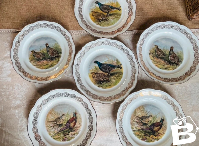 6 assiettes « chasse » Porcelaine de Limoges
