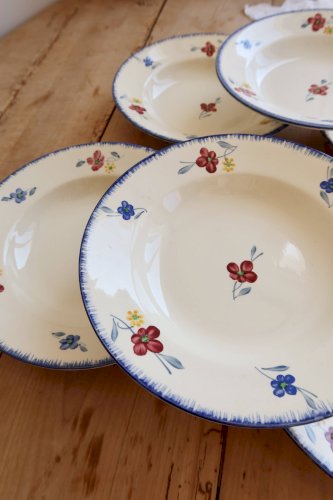 6 assiettes creuse vintage Digoin Sarreguemines modèle Mary-Lou