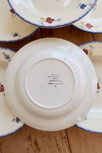 6 assiettes creuse vintage Digoin Sarreguemines modèle Mary-Lou