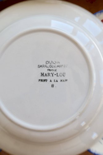 6 assiettes creuse vintage Digoin Sarreguemines modèle Mary-Lou