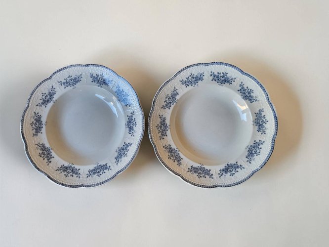 6 assiettes creuses Badonviller modèle Richelieu
