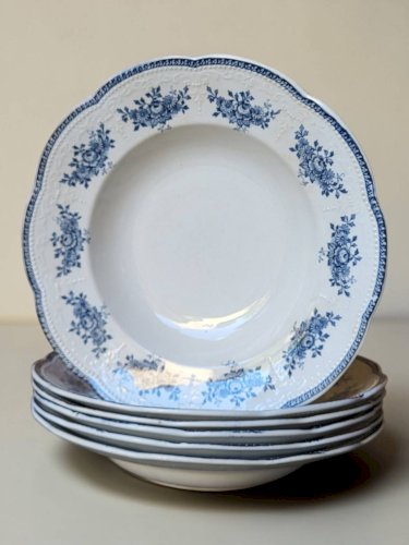 6 assiettes creuses Badonviller modèle Richelieu