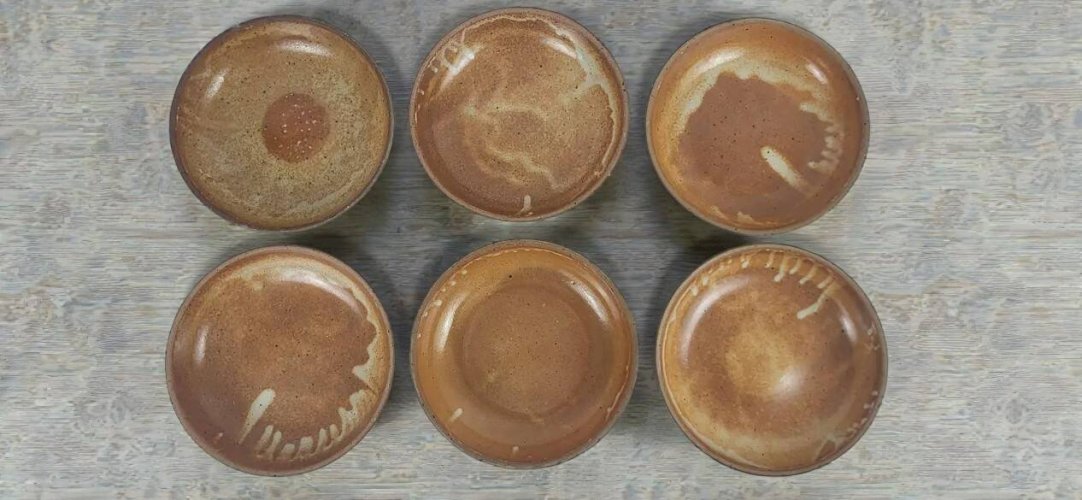 6 assiettes creuses / bols en grès