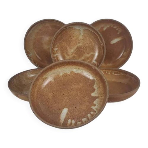 6 assiettes creuses / bols en grès
