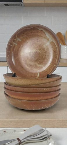 6 assiettes creuses / bols en grès