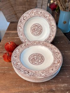 6 assiettes creuses Brownfied modèle Rienzi en terre de fer