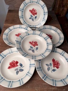 6 assiettes creuses Digoin Sarreguemines modèle Dauphin