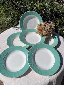 6 assiettes creuses Digoin Sarreguemines