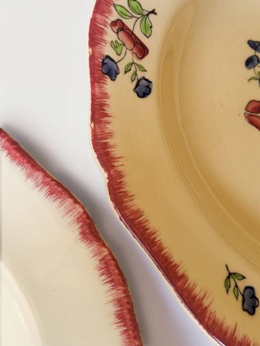 6 assiettes creuses en faïence de Gien modèle Lorraine