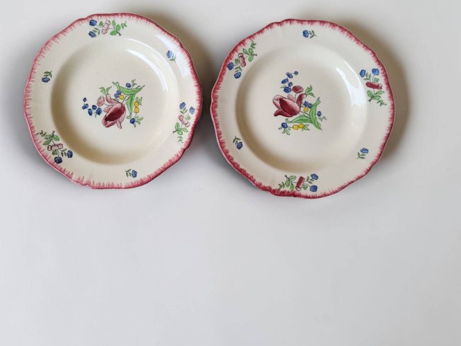 6 assiettes creuses en faïence de Gien modèle Lorraine