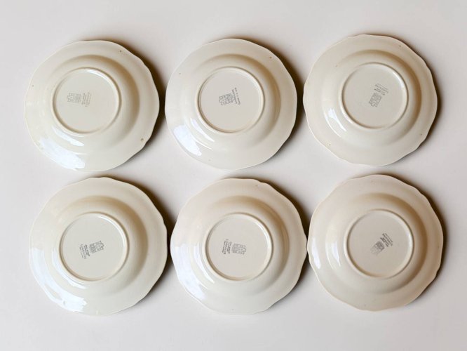 6 assiettes creuses en faïence de Gien modèle Lorraine