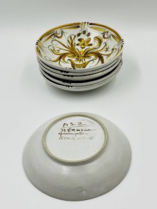 6 Keraluc Quimper Renaissance Deep Plates 1960