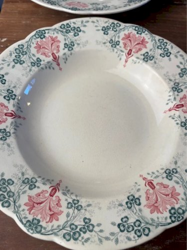 6 assiettes creuses K&G Lunéville modèle Florence