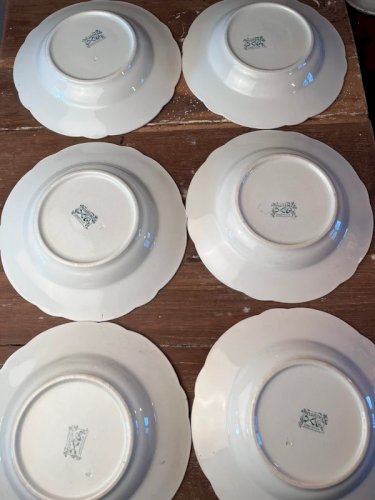6 assiettes creuses K&G Lunéville modèle Florence