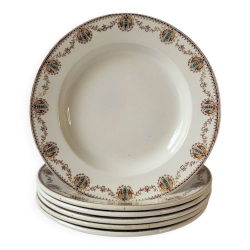 6 assiettes creuses Léon Graves Clairefontaine