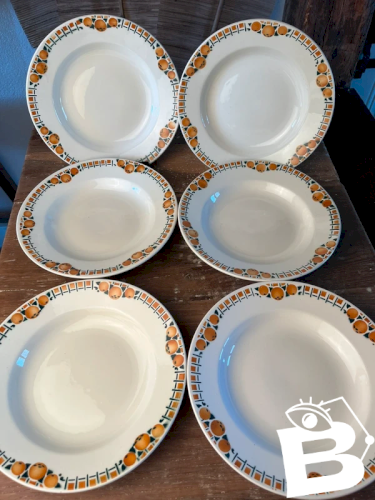 6 assiettes creuses Saint Amand Céranord modèle Cotentin