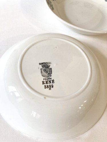 6 assiettes creuses Sarreguemines, modèle René