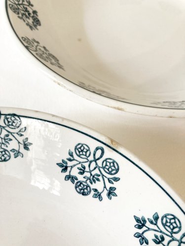 6 assiettes creuses Sarreguemines, modèle René